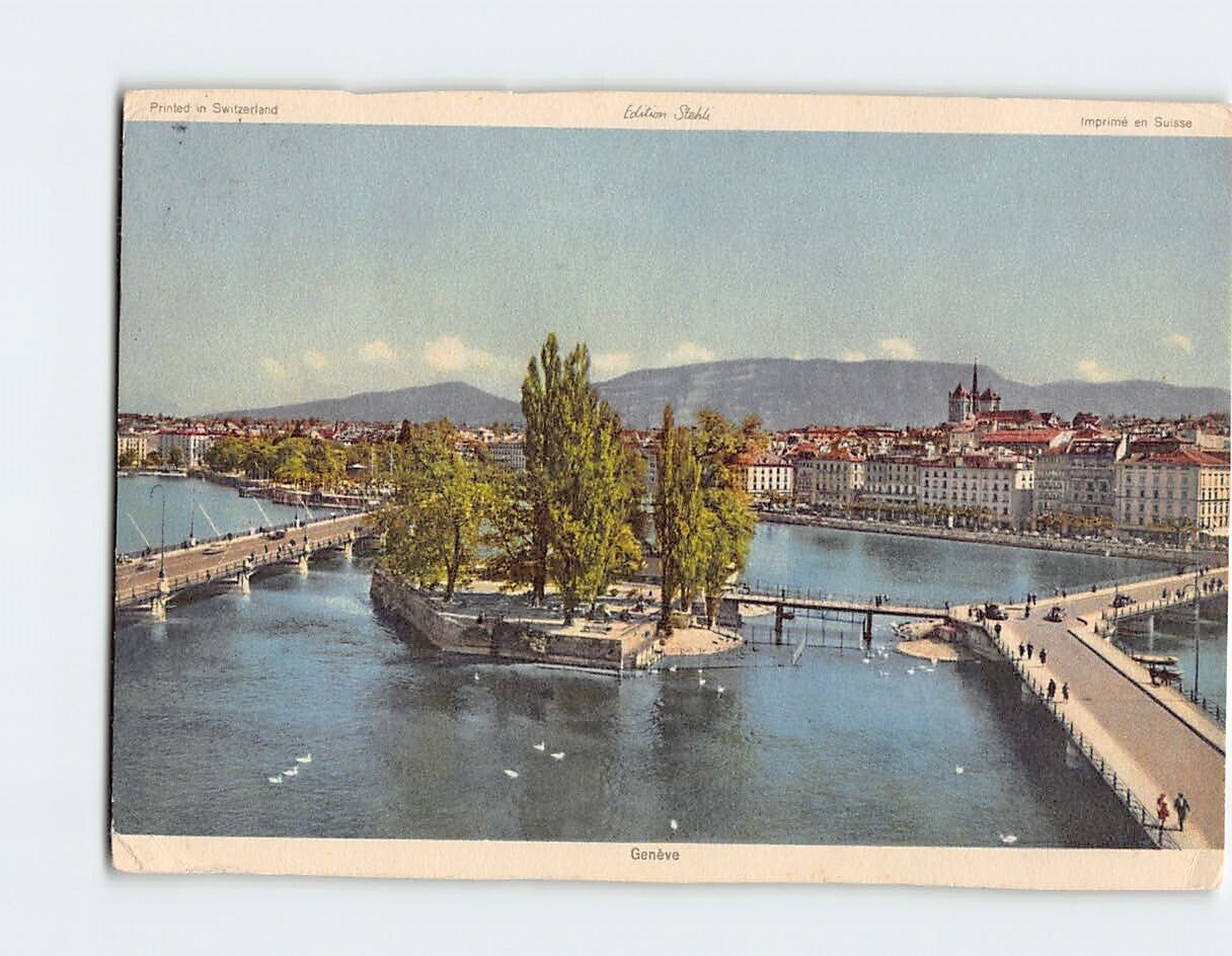 Postcard Beautiful View of Geneva Switzerland