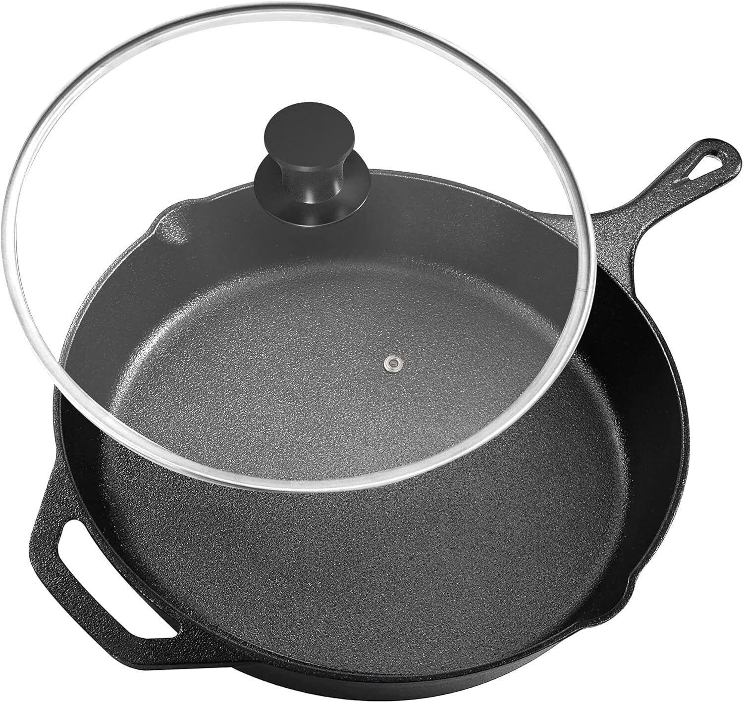 Pre-Seasoned Cast Iron Skillet With Lid Frying Pan Cast Iron Pans Utopia Kitchen
