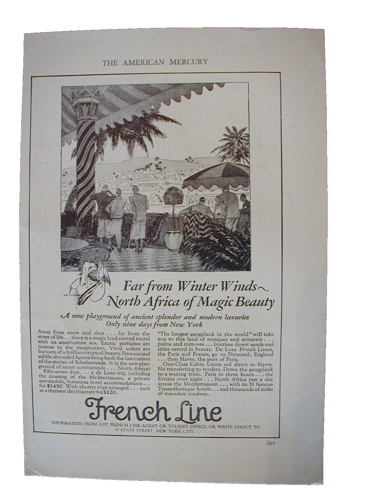 1926 French Line, Marlboro Cigarettes Double-Sided Vintage PRINT AD LO67
