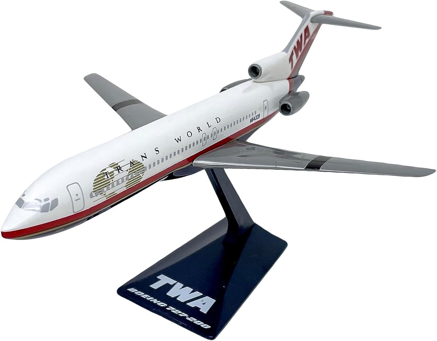 Flight Miniatures TWA Boeing 727-200 Desk Top Display 1/200 Jet Model Airplane