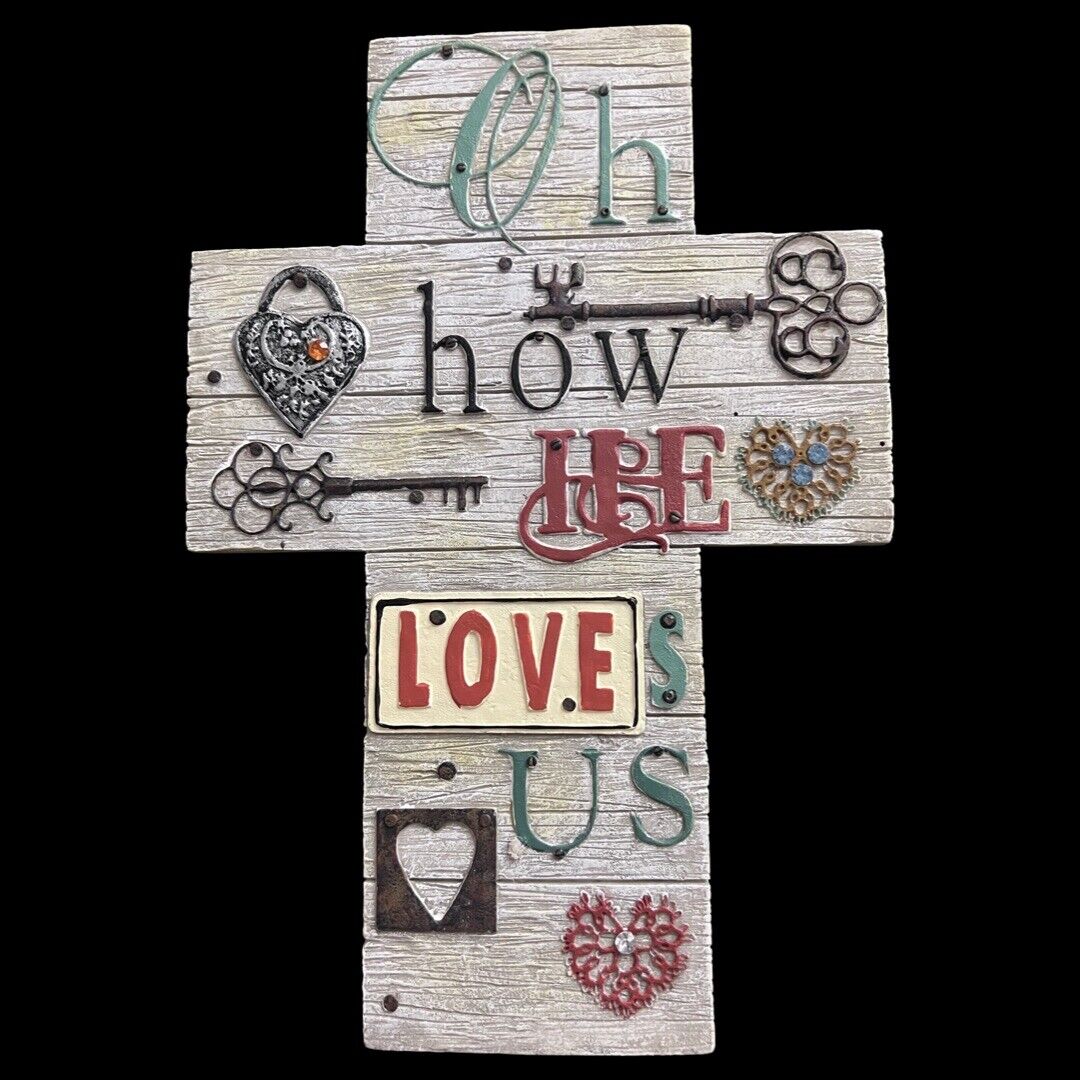 The Faith Collection 10” Oh How He Loves Us Resin Cross FC-1704
