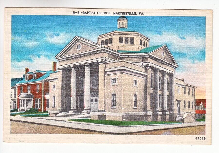 Postcard: Baptist Church, Martinsville, VA