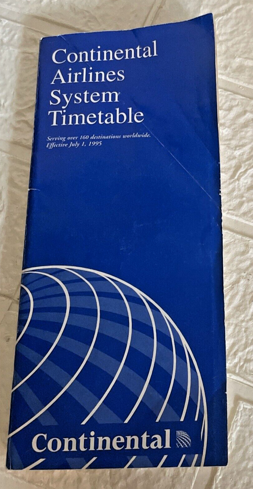 CONTINENTAL AIRLINES - SYSTEM TIMETABLE - 7/1/1995 + Postcard