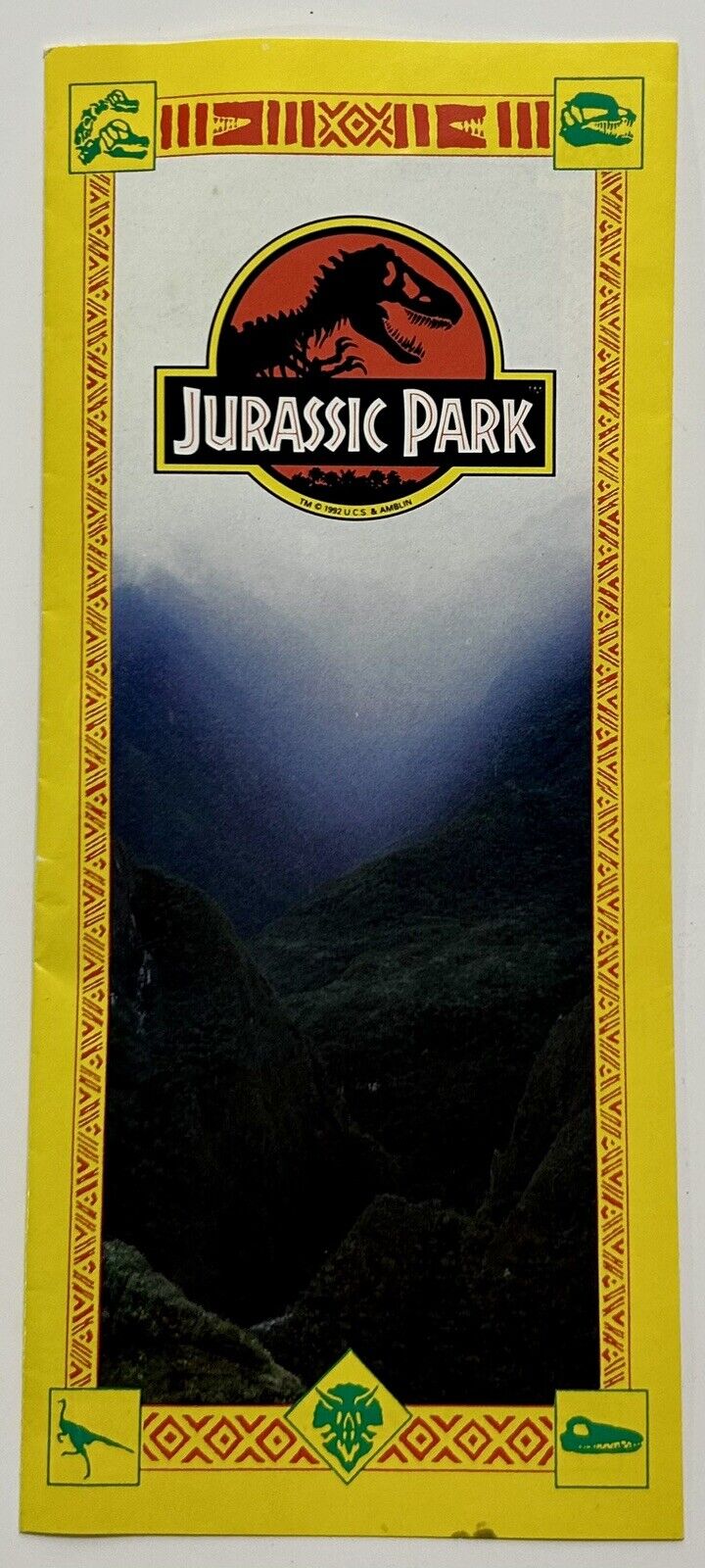 Universal Studios Jurassic Park Promotional Movie Map Brochure 1993