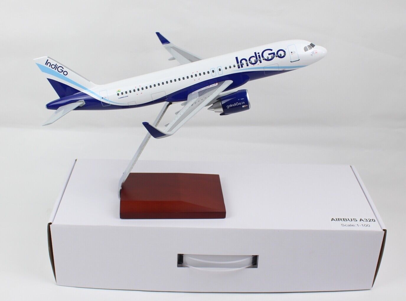 1/100 Scale Indigo A320 Static Aircraft Passenger Plane Display Model Toy