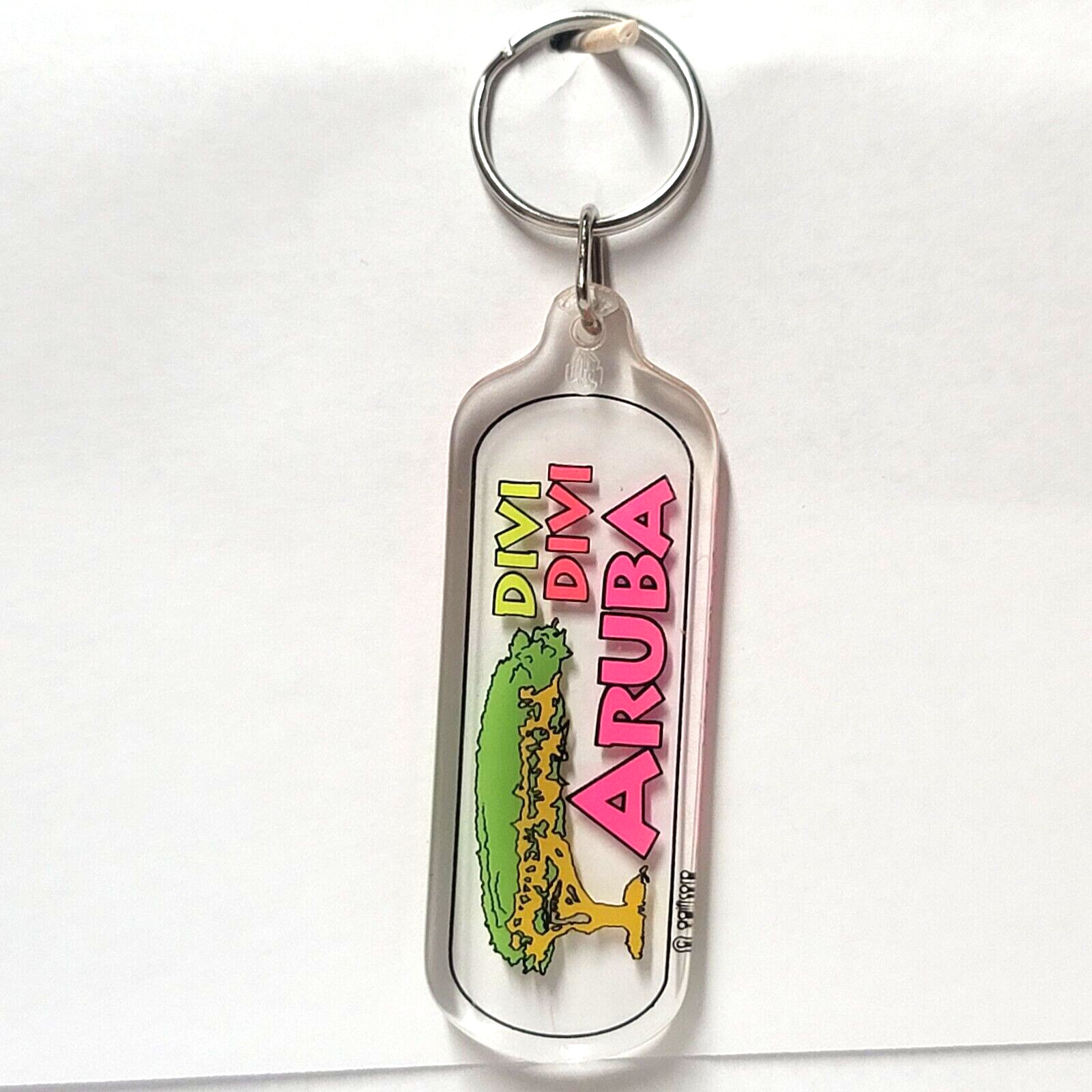 Vintage 90s Keychain Aruba Divi Divi Tree Key Chain Ring 1990s 