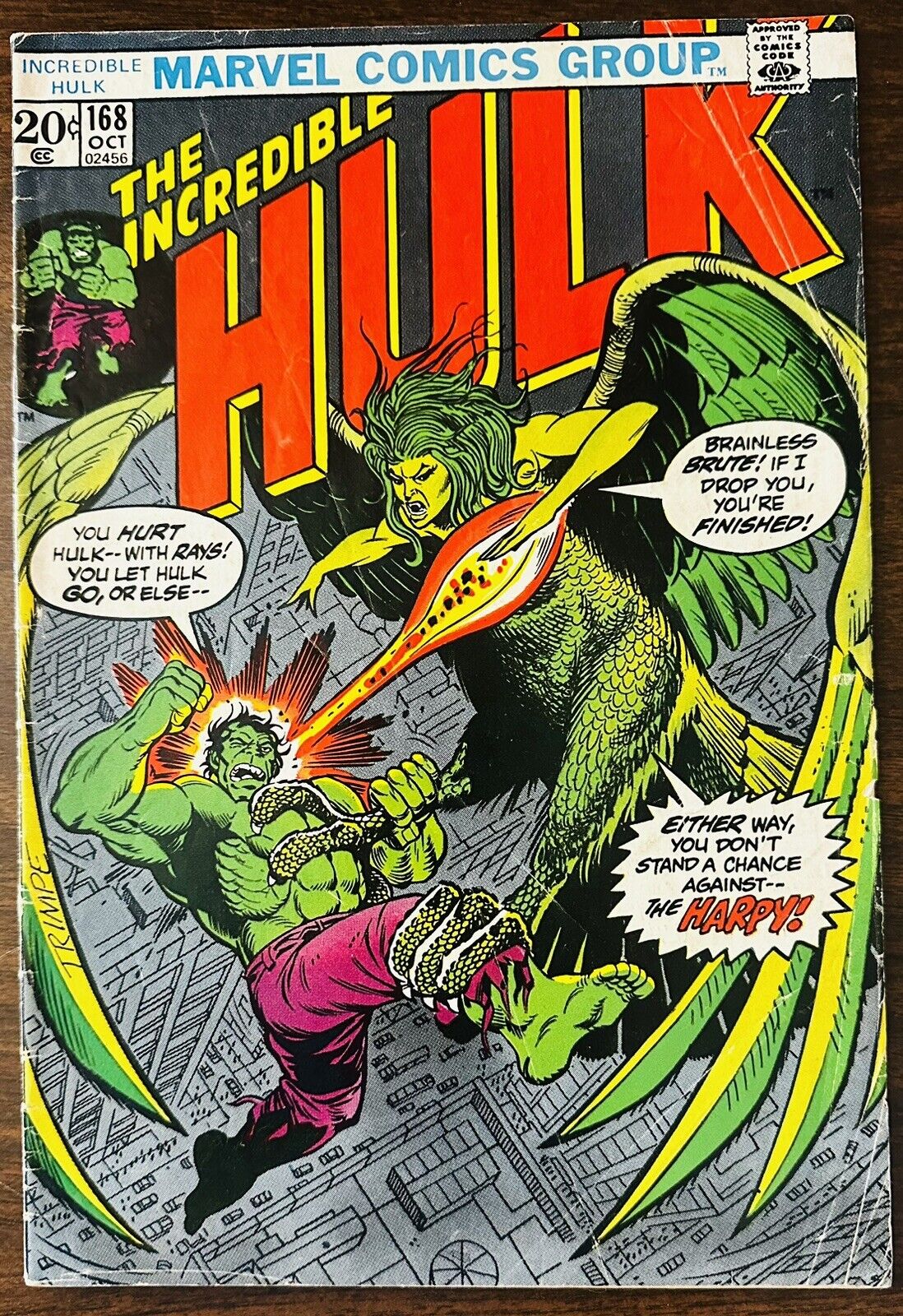 The Incredible Hulk #168, Marvel Comics 1973 FN 6.0 1st appearance of The Harpy