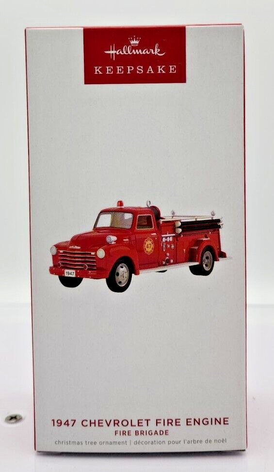 2022 Hallmark Keepsake Ornament 1947 Chevrolet Fire Engine Fire Brigade & Light