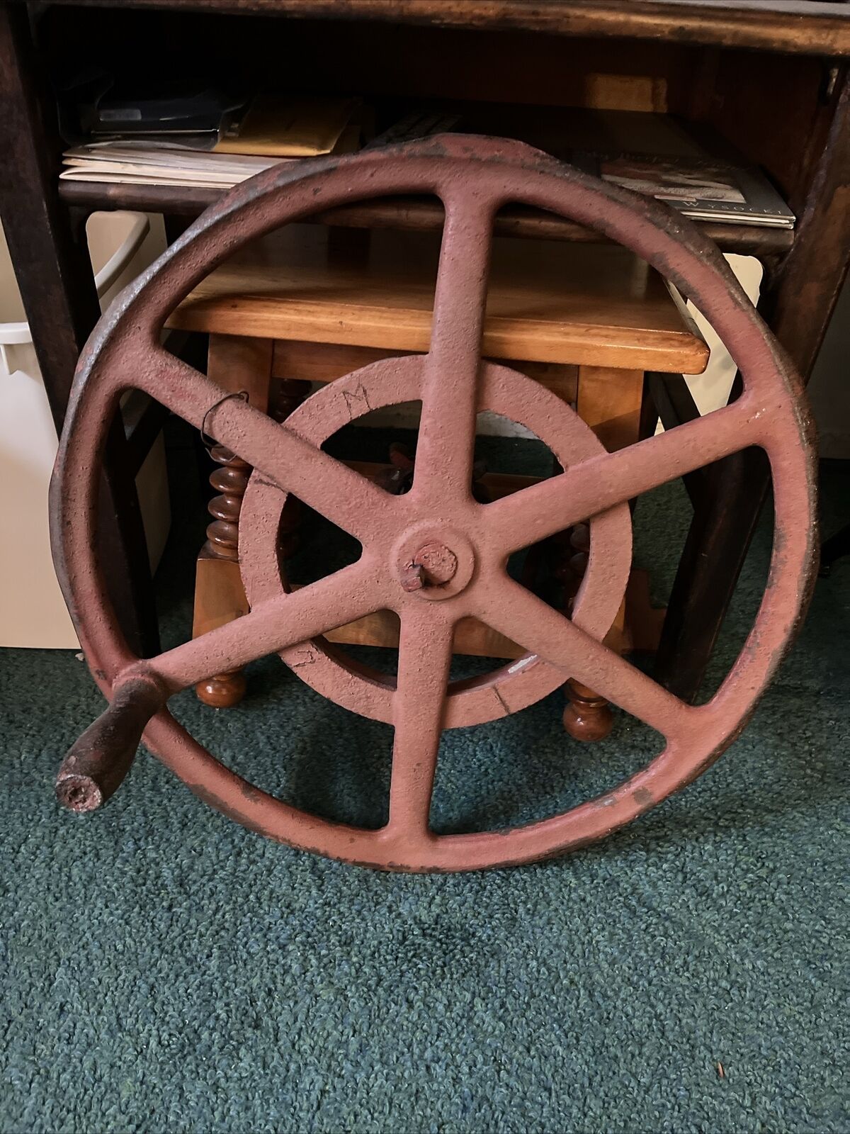 1940’s Hand Cranked Cement Mixer  Cast Iron Wheel