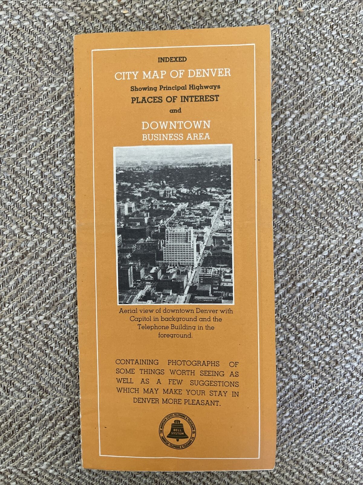 Bell Telephone City Map of Denver CO World War II era 1940s