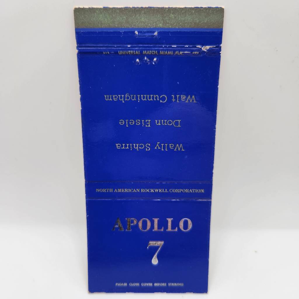 Vintage Matchbook Apollo 7 Space Mission Rockwell Corporation Astronauts