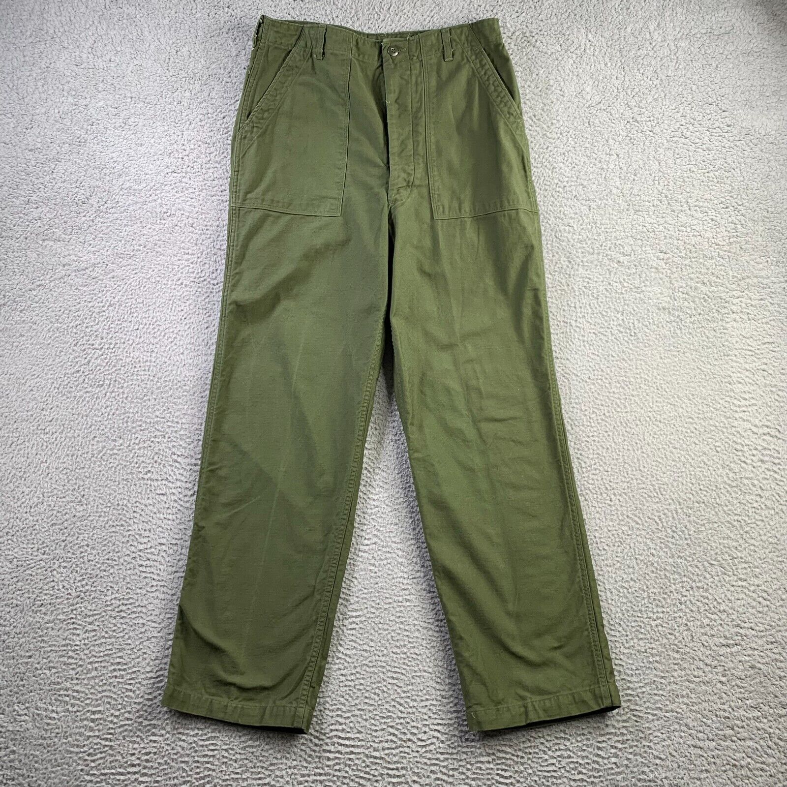 Vintage Military Pants 36x33 (Fits 34x32) Green Sateen OG 107 Vietnam 70s Baker