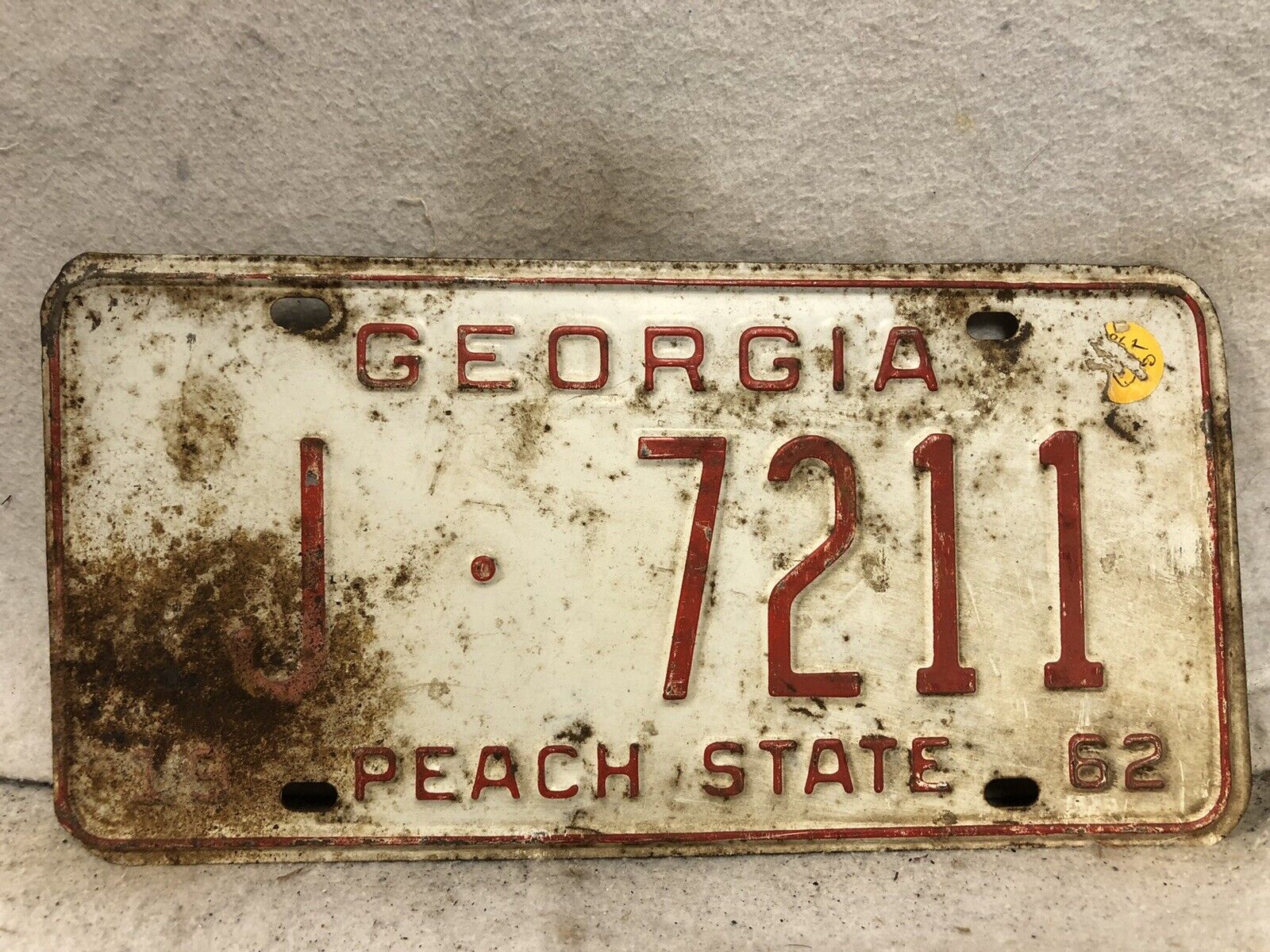 Vintage 1962 Georgia License Plate