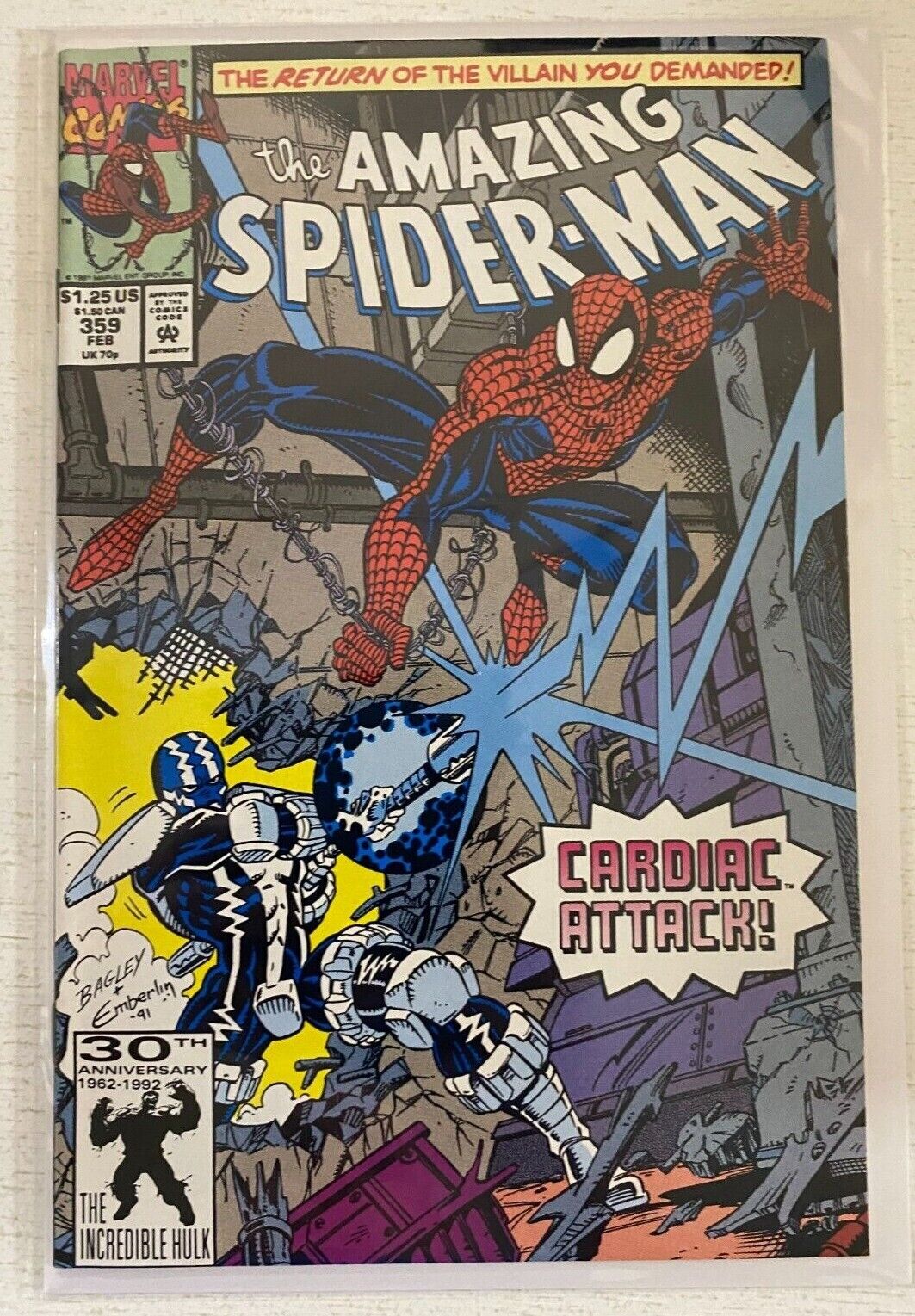Amazing Spider-Man #359 Direct Marvel 1st Series 6.0 FN (1992)