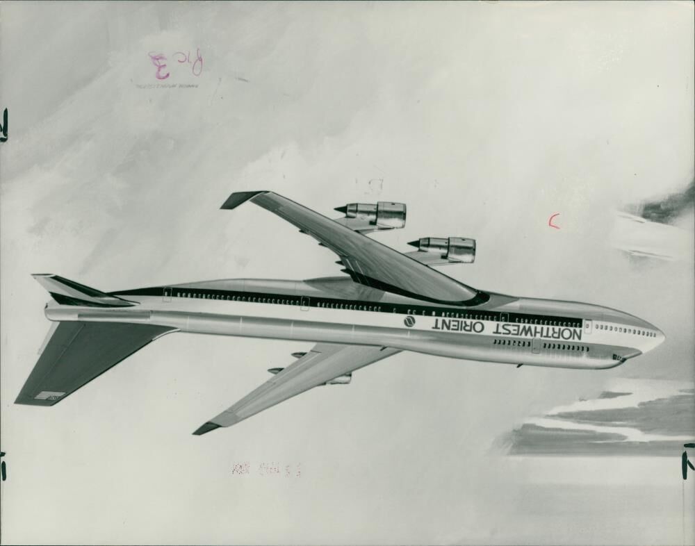 The new Boeing 747-400 with six-feet high winglets - Vintage Photograph 1251136