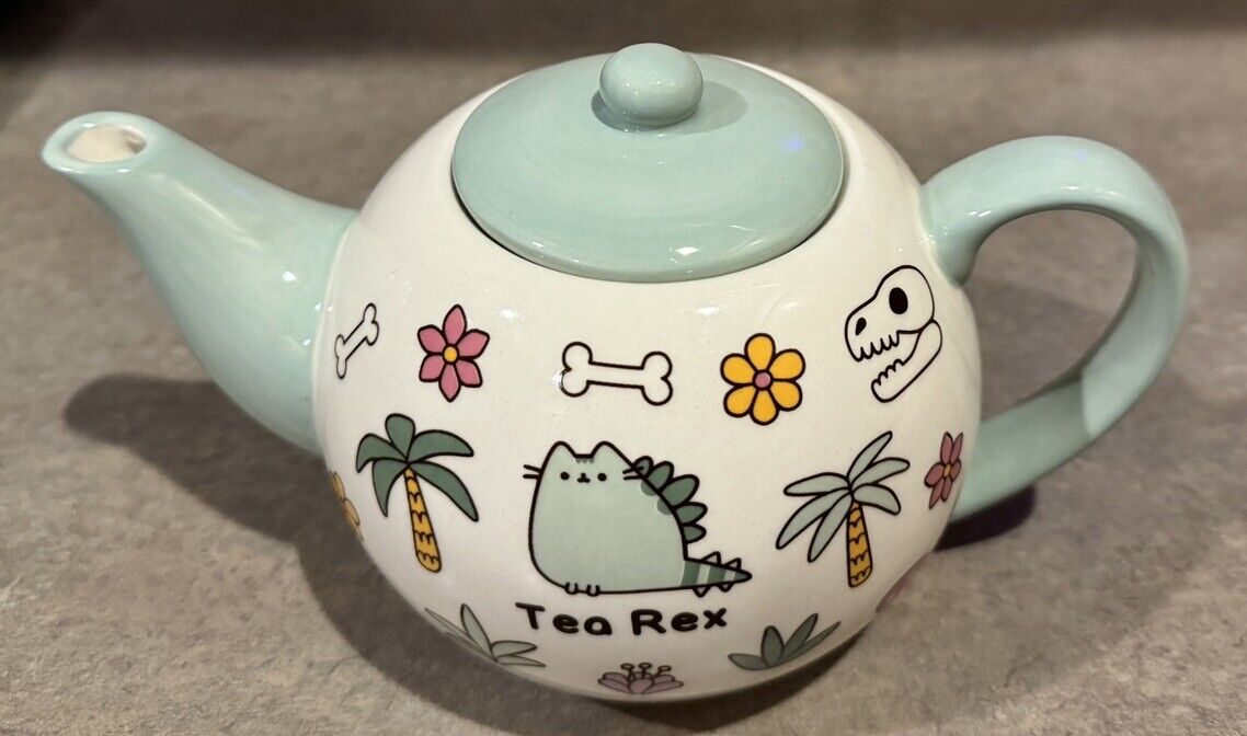 Pusheen The Cat Teapot Tea Rex Rare Discontinued  By Our Name Is Mud Ceramic