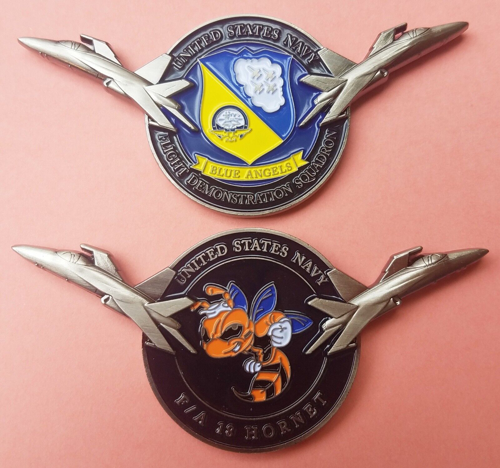 US Navy Blue Angels F/A 18 Hornet Flight Demonstration Team Challenge Coin 101