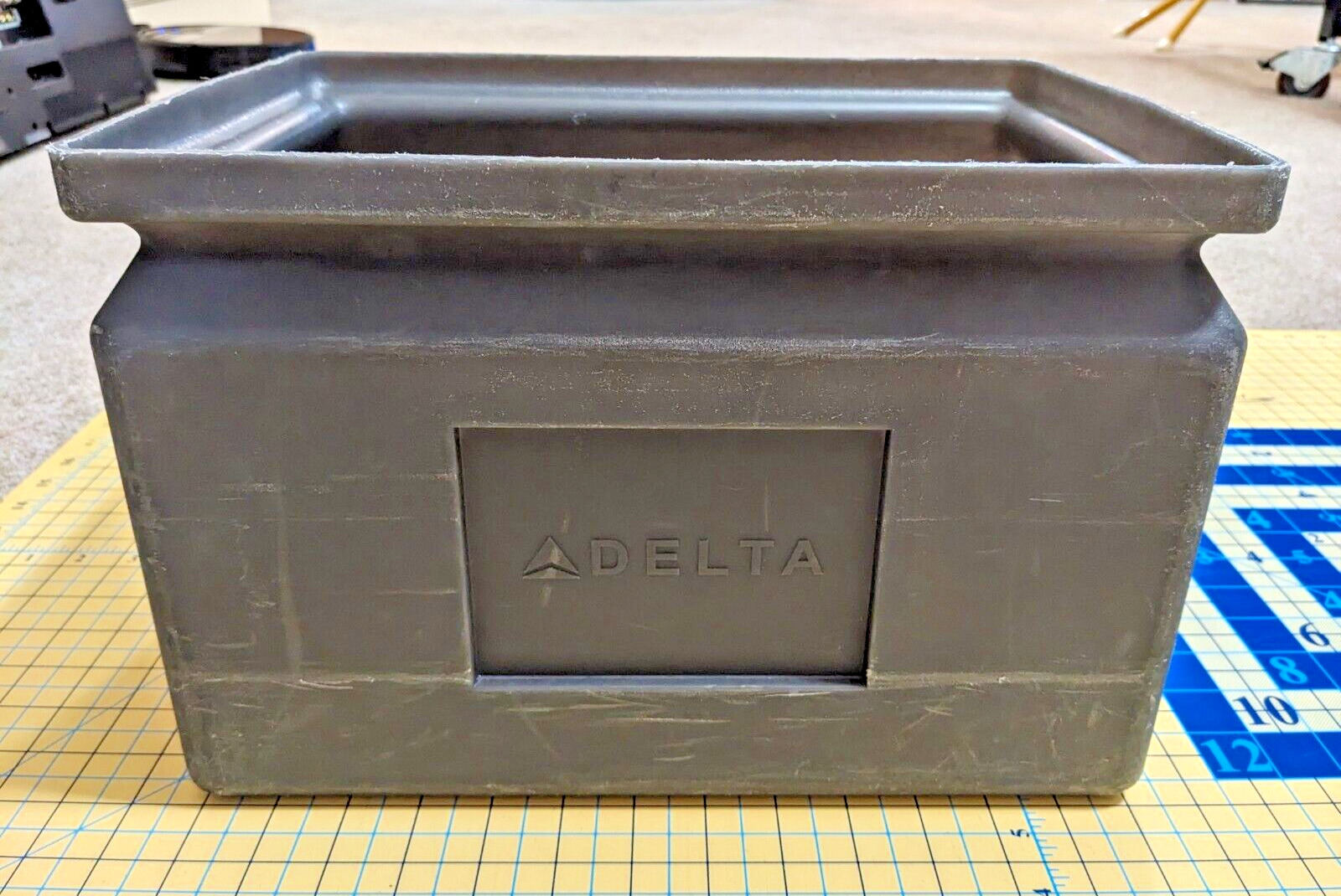 AUTHENTIC Delta Airlines Galley Cart Trolley Ice Bin, Drink Bucket, Gray, USED