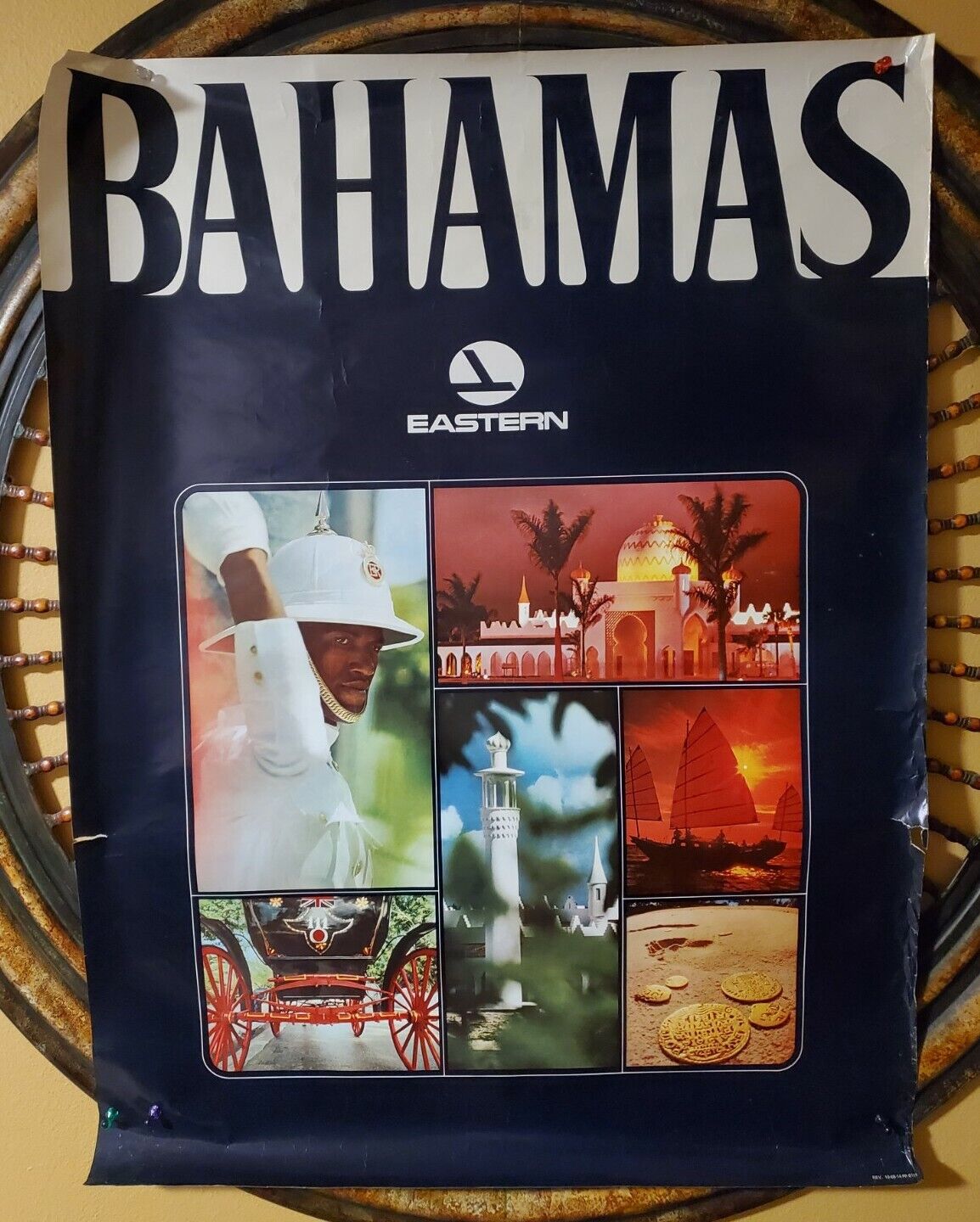 Vintage EASTERN AIRLINES BAHAMAS 1968 Travel Tourism Poster ~ 30x40 