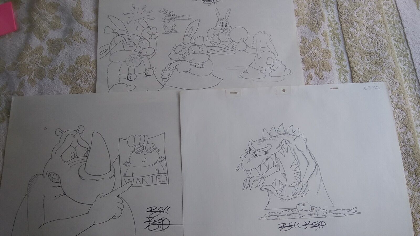 ONE CRAZY SUMMER - ANIMATION DRAWINGS - FAB 3 - #4 - SIGNED BY BILL KOPP
