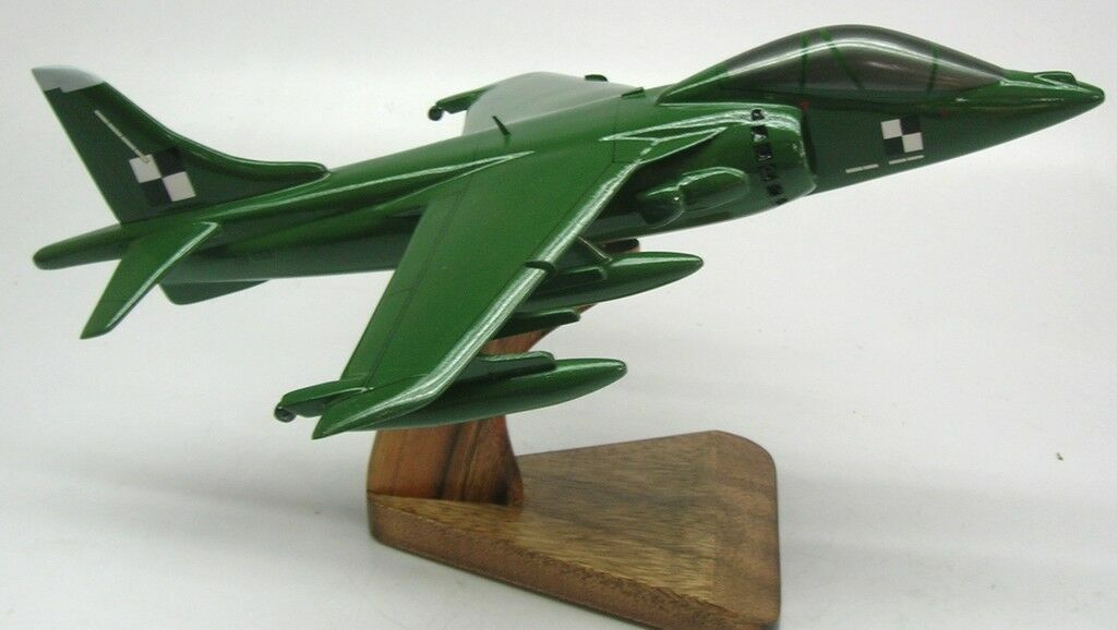 BAe T-10 Harrier V/STOL Airplane Desktop Wood Model Replica Small New