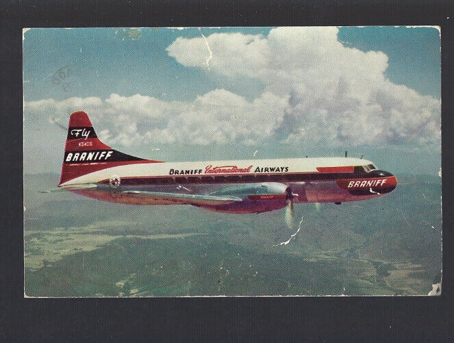 c.1954 Braniff International Super Convair 340 Airline Issued Postcard POSTED