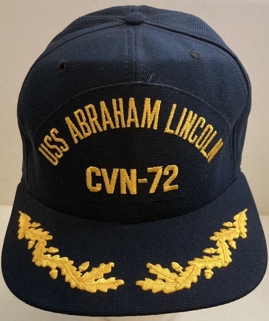 Vtg USS Abraham Lincoln CVN-72 US Navy VIP Cap Hat NEW ERA Snapback Made In USA