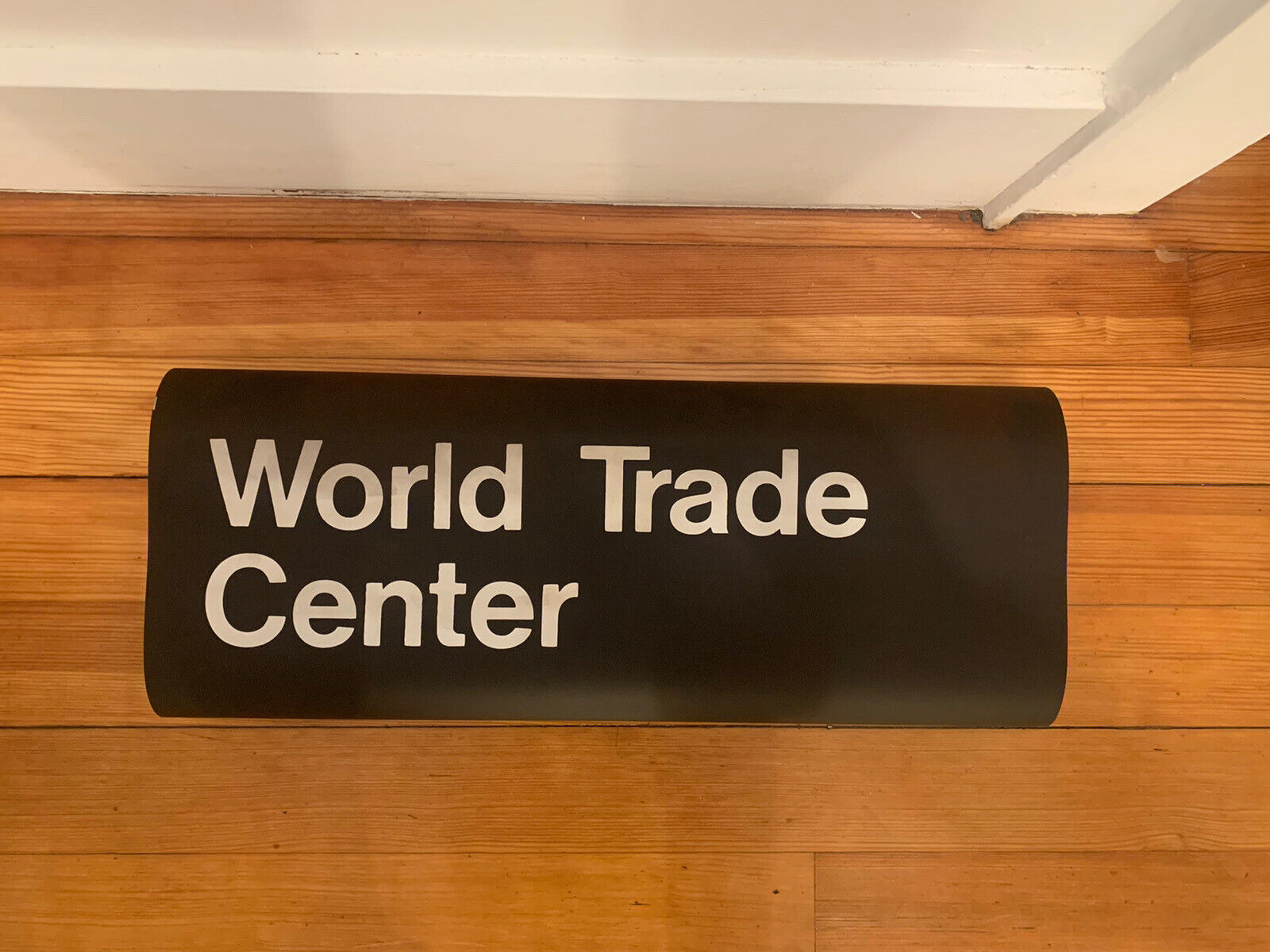 NY NYC SUBWAY 2 LINE ROLL SIGN WORLD TRADE CENTER FINANCIAL DISTRICT HISTORICAL
