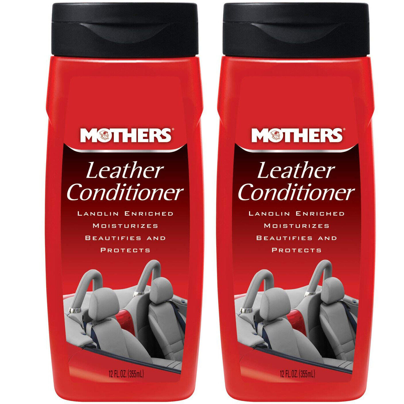 Mothers Leather Conditioner, Car Leather Care, 12 oz. (2-Pack)