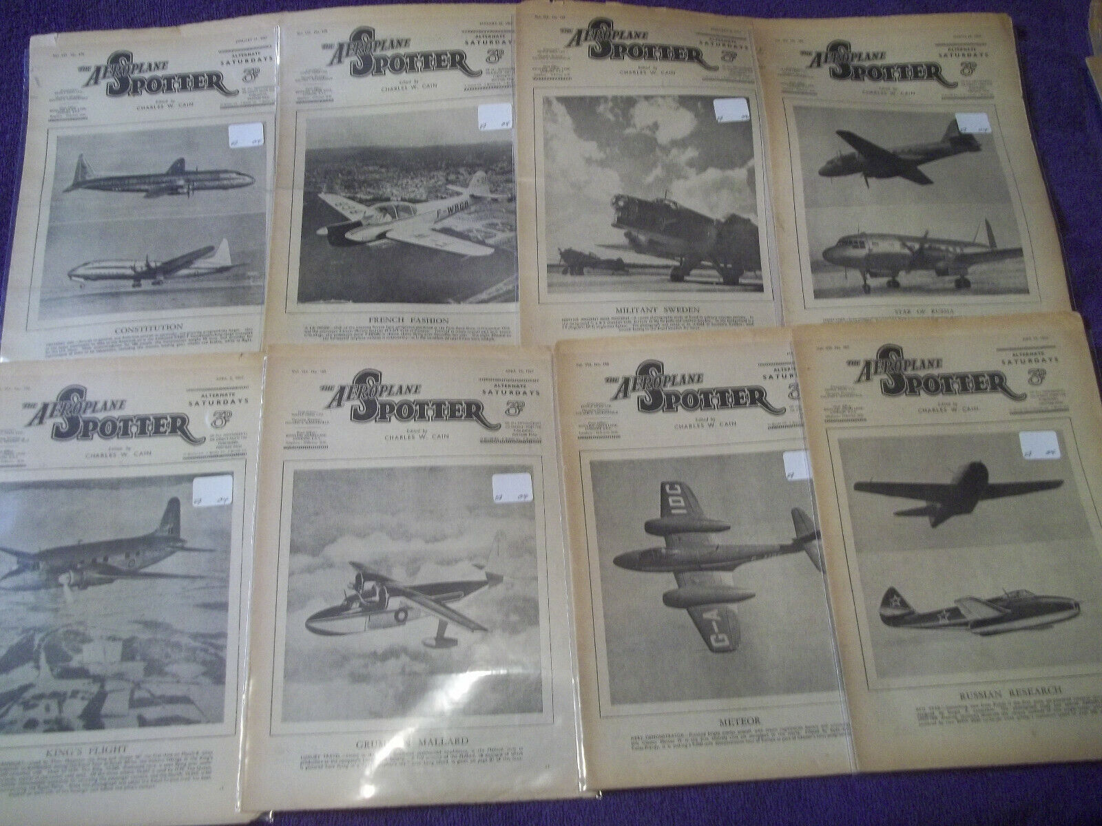  THE AEROPLANE SPOTTER MAG. 1947/8(BRITISH)36 ISSUE WWII Aircraft Photographs   