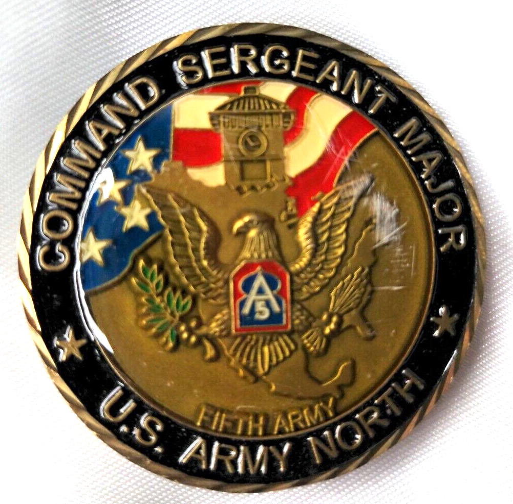 US Army North Fifth Army Command Sergeant Major Challenge Coin of Excellence