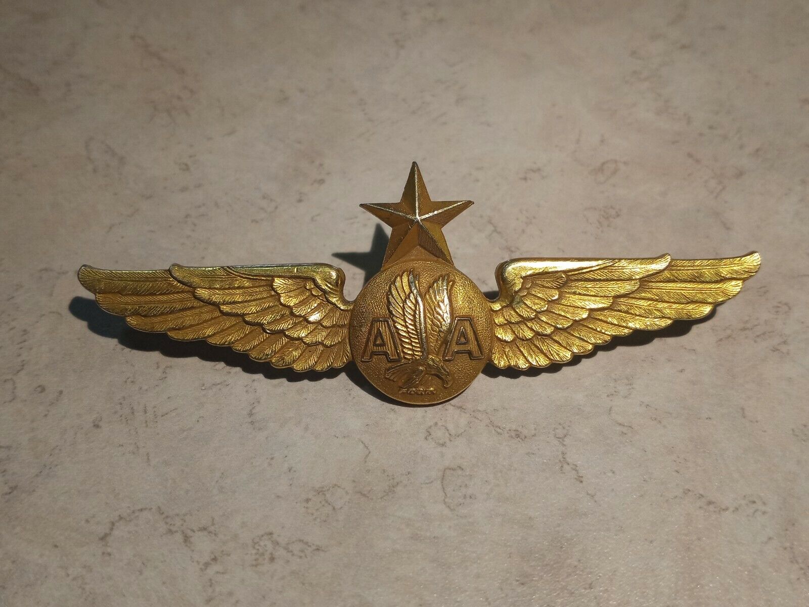 AMERICAN AIRLINES VINTAGE GOLD FILLED CAPTAINS WINGS with STAR from The 1950\'s 