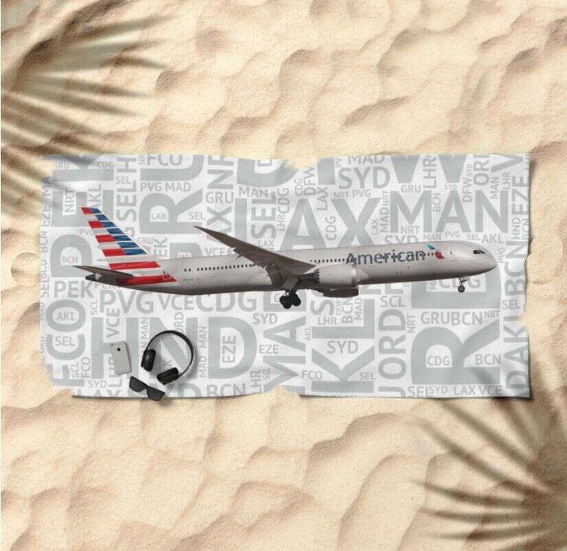 American Airlines Boeing 787 with Airport Codes -  74\
