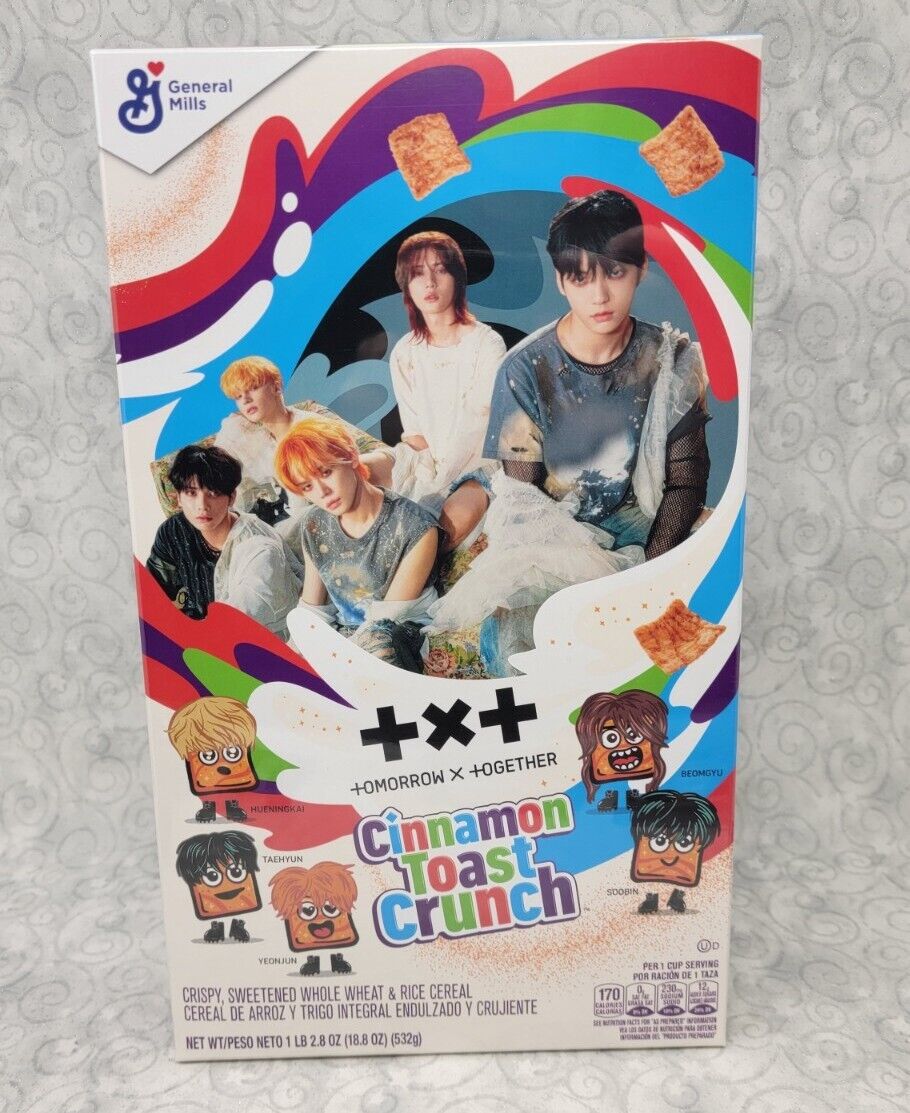 TXT K-POP Cinnamon Toast Crunch Collectable Cereal + Photo Cards - New / Sealed