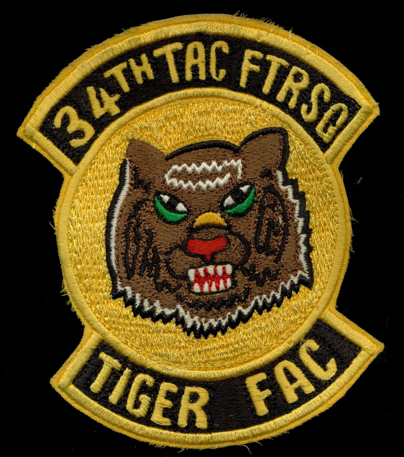 USAF 34th Tactical Fighter Squadron Tiger FAC Patch S-10
