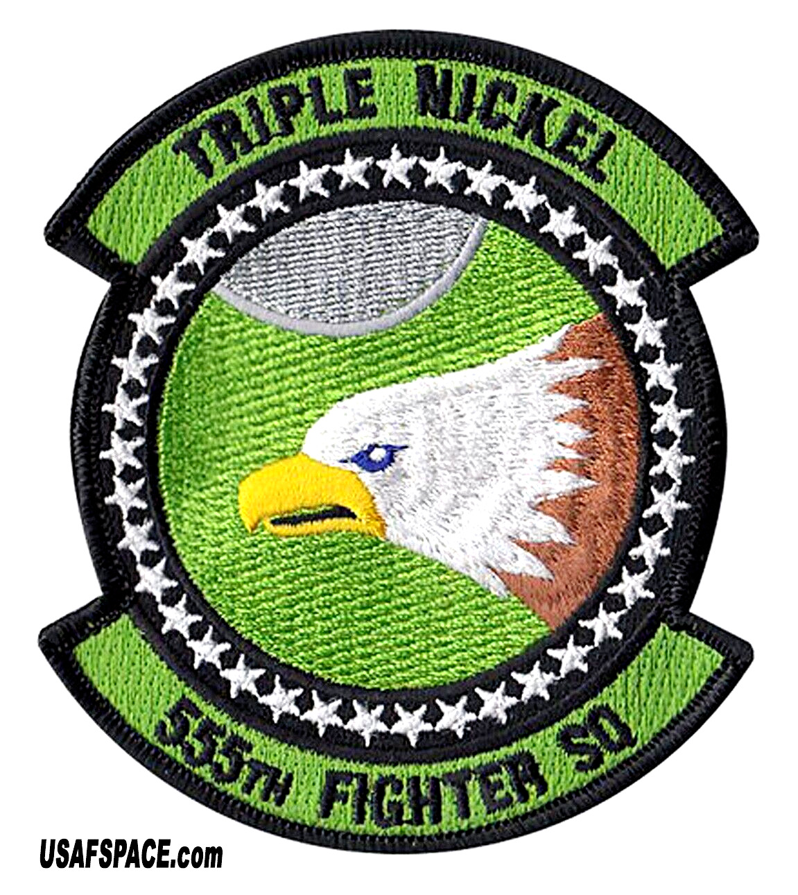 USAF 555TH FIGHTER SQ-555 FS-TRIPLE NICKEL-F-16-Aviano Air Base, Italy-VEL PATCH