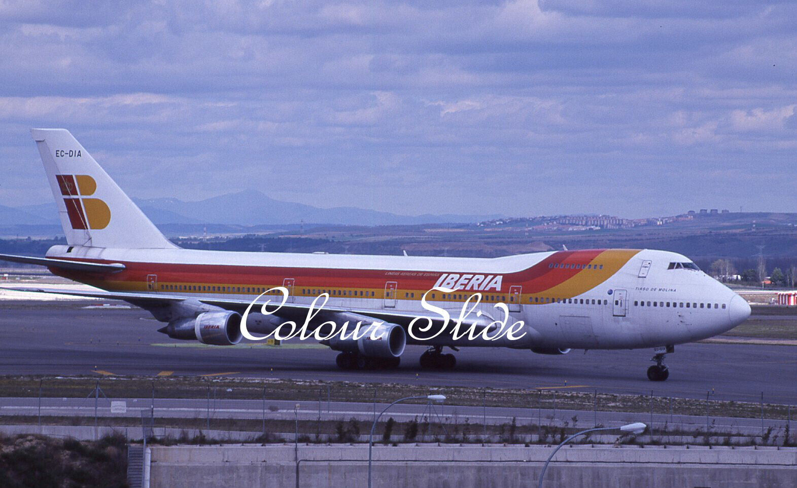 Iberia Boeing 747-256B EC-DIA, Colour Slide, Aviation Aircraft
