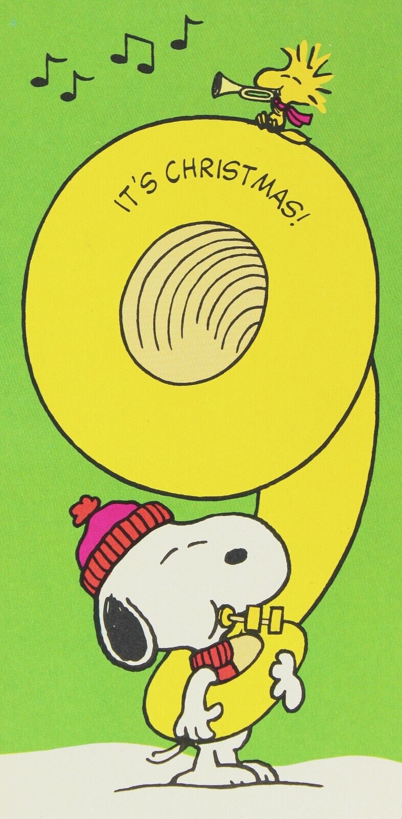 Vintage IT\'S CHRISTMAS Card Charles Schulz Peanuts Unused 1965 Hallmark