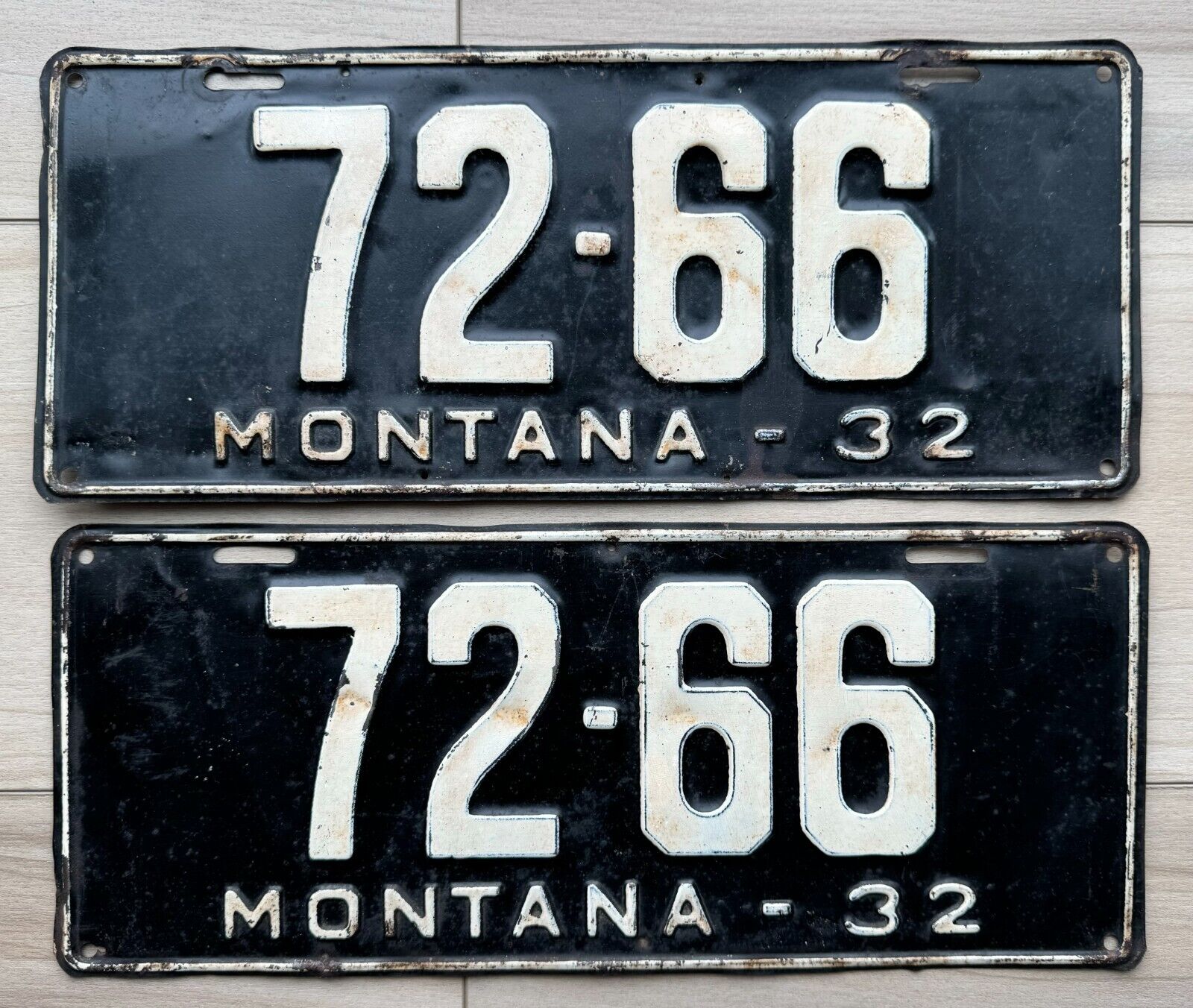 1932 Montana License Plate Pair - Nice Original Paint