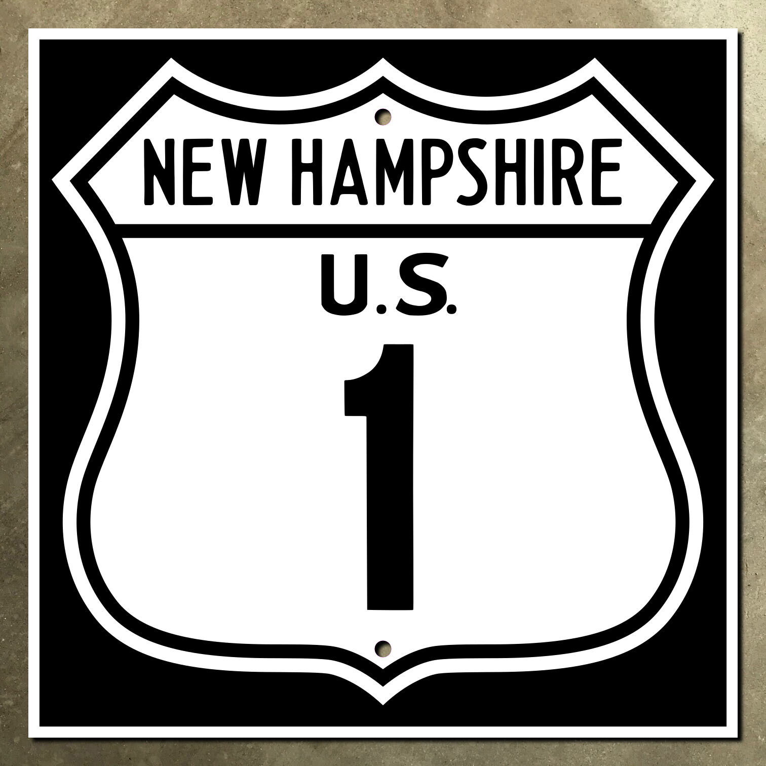 New Hampshire US route 1 highway marker road sign Portsmouth Maine 1961
