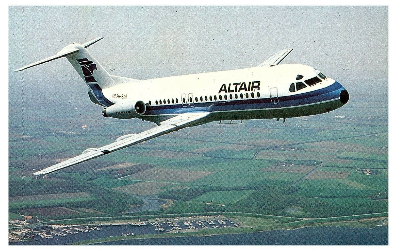 Altair Airlines of Philadelphia Fokker F28 Mk4000 Airplane Postcard 