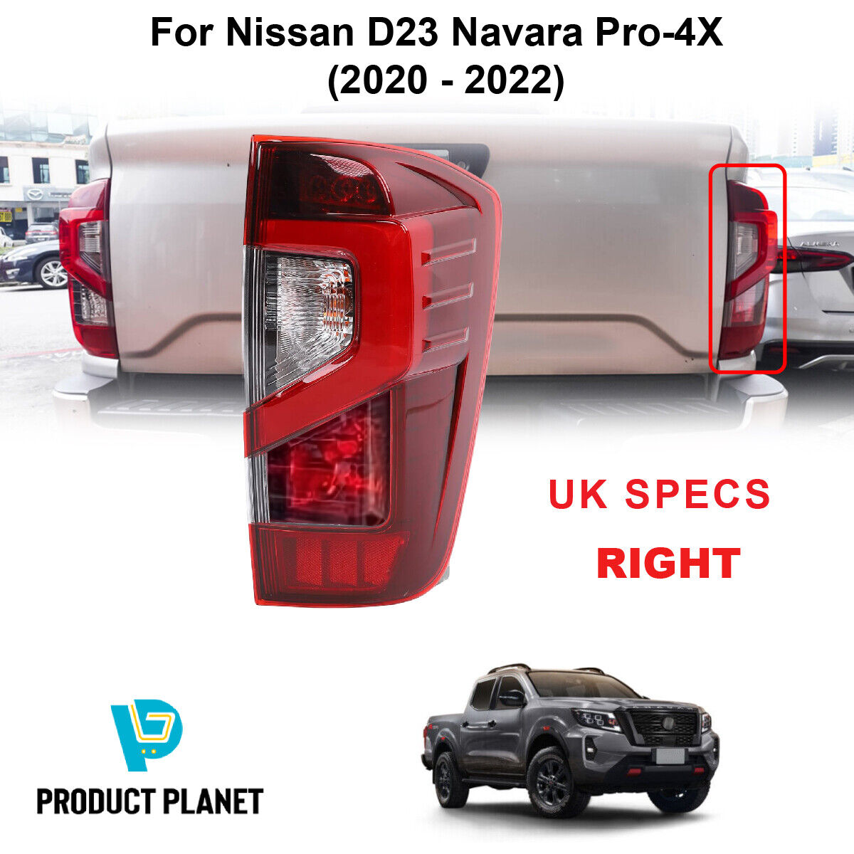 For Nissan Navara Pro-4X 2020-22 LH/RH/PAIR LED Tail Lamp Light Bulb UK spec