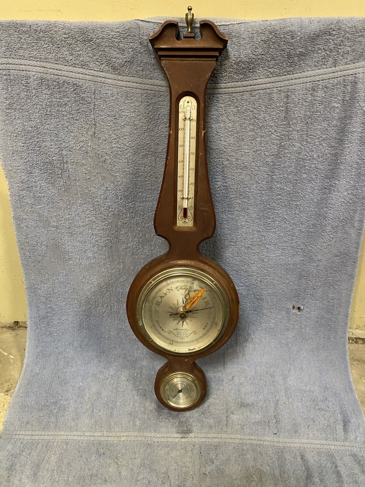 Vintage Midcentury Modern Airguide Barometer Thermometer
