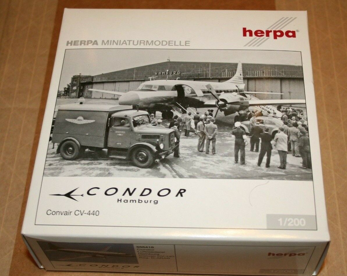 Herpa Wings Condor Hamburg Convair CV-440 Diecast Model 1:200 555418  airplane 