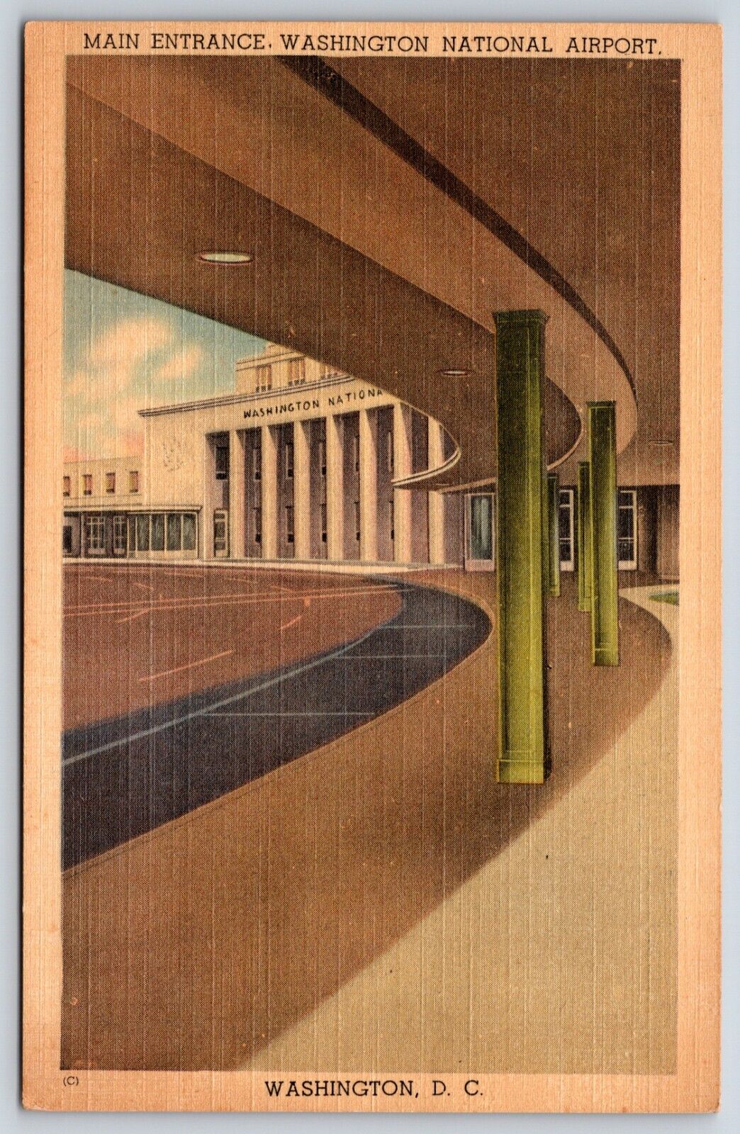 Postcard Main Entrance, Washington National Airport, Washington, D. C. Unposted