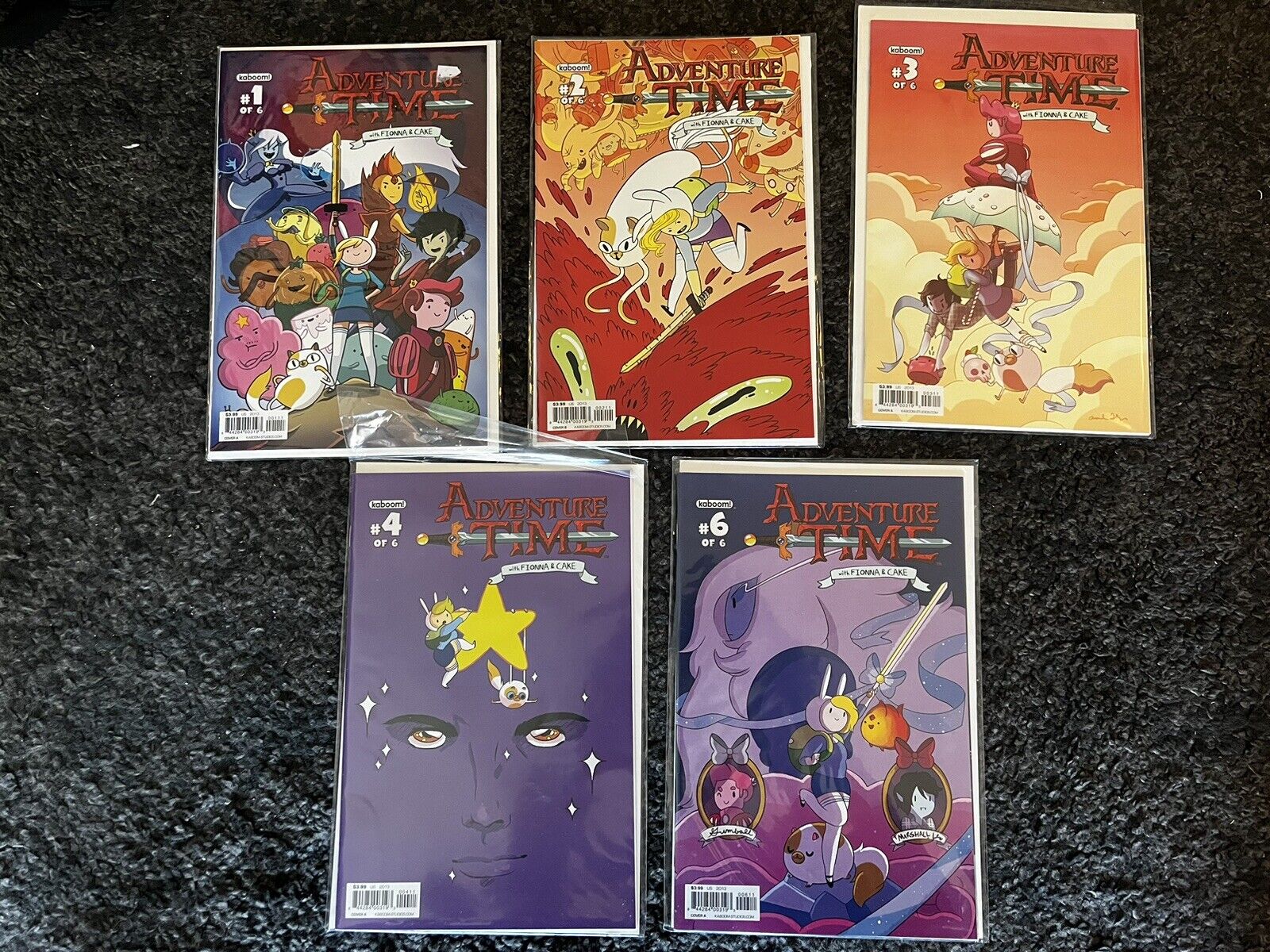Adventure Time with Fionna & Cake #1,2,3,4,6 NM/MT 1st Run Cover A And B Kaboom