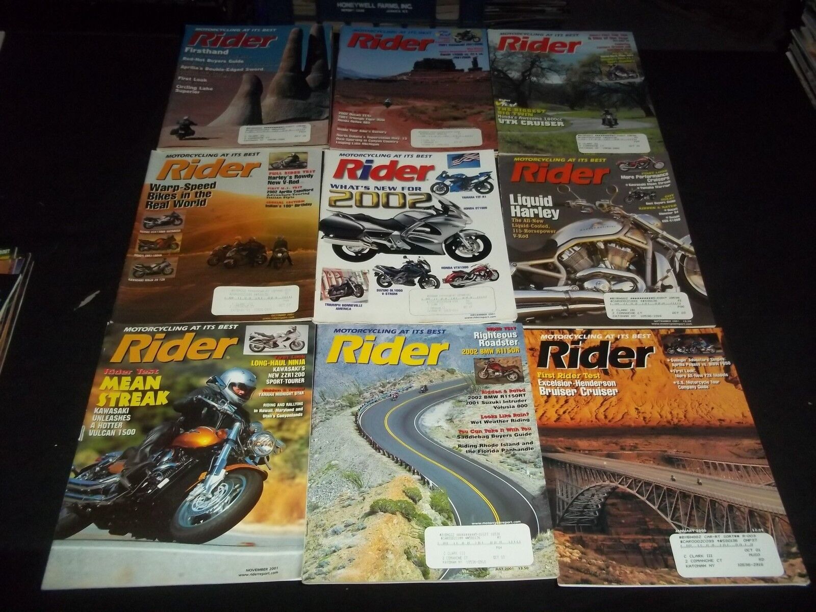 1998-2001 RIDER MAGAZINE LOT OF 28 ISSUES - NICE MOTOR CYCLES FAST BIKES - M 505