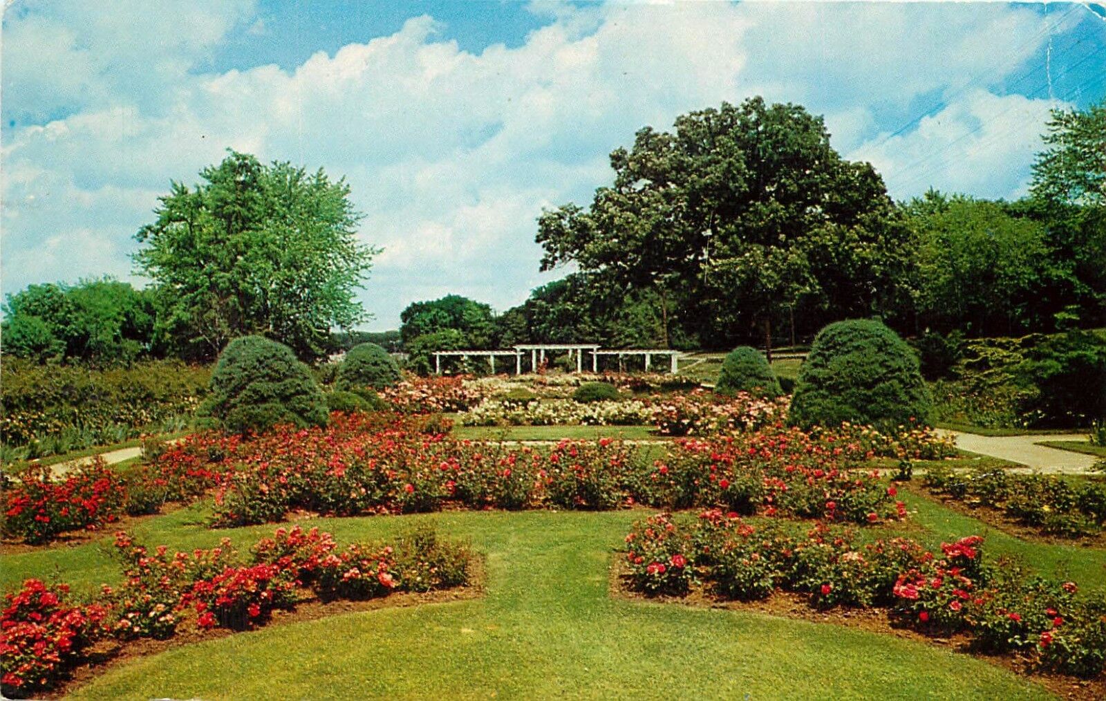 Flower Beds Sinnissippi Park Sunken Gardens Rockford Illinois IL 1960s Postcard