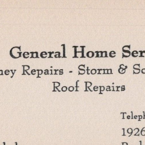 1950s General Home Service J.A. Hobel Chimney Roof 1926 Grant Avenue Rockford IL