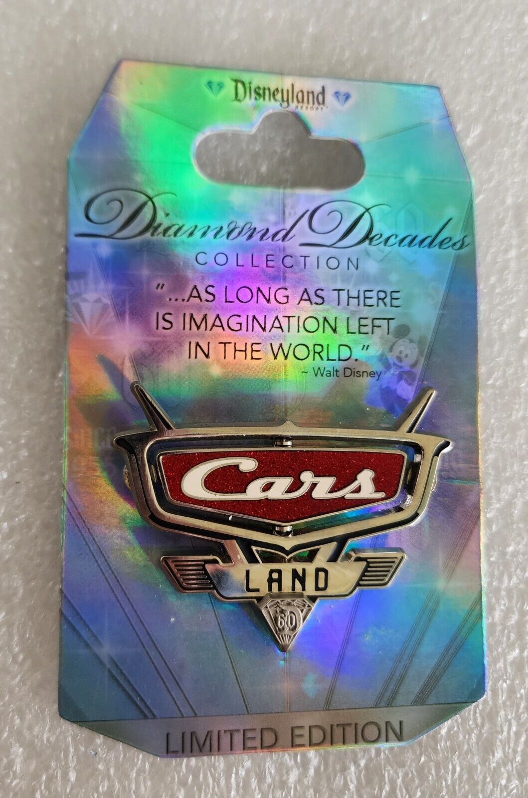DISNEY CARS LAND~DIAMOND DECADES COLLECTION 60TH ANNIV LE SPINNER PIN~FREE SHPG
